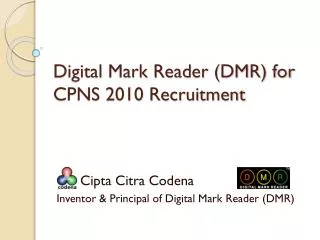 digital mark reader dmr for cpns 2010 recruitment