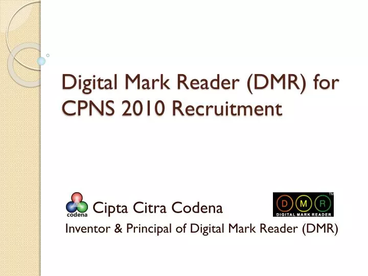 digital mark reader dmr for cpns 2010 recruitment