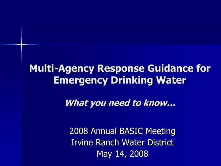 multi agency response guidance for emergency drinking water what you need to know