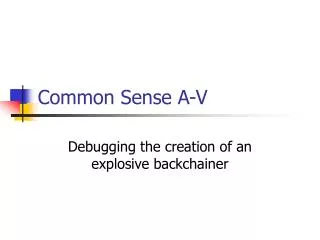 Common Sense A-V