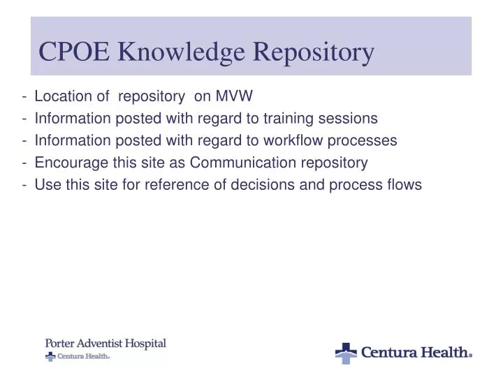cpoe knowledge repository