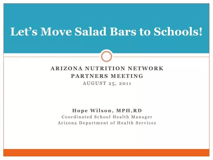 let s move salad bars to schools