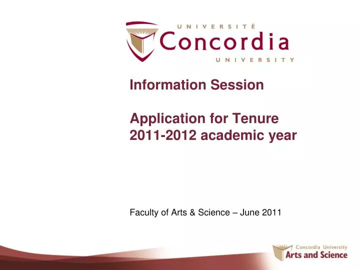 information session application for tenure 2011 2012 academic year