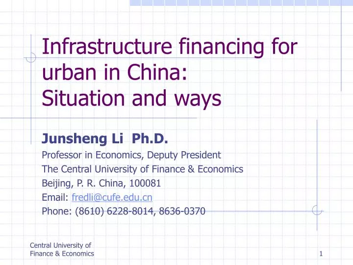 infrastructure financing for urban in china situation and ways