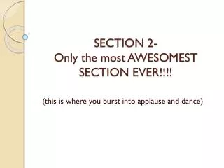 SECTION 2- Only the most AWESOMEST SECTION EVER!!!!