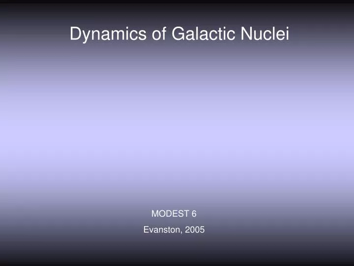 dynamics of galactic nuclei
