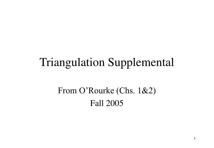 triangulation supplemental