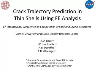 Crack Trajectory Prediction in Thin Shells Using FE Analysis