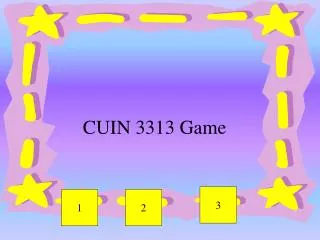 CUIN 3313 Game