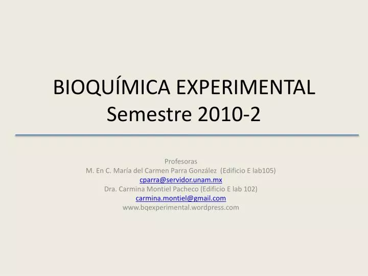 bioqu mica experimental semestre 2010 2