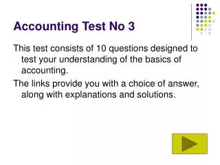 Accounting Test No 3