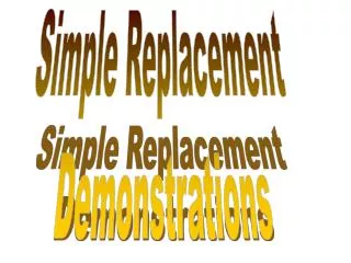 Simple Replacement Demonstrations