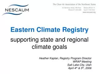 Eastern Climate Registry supporting state and regional climate goals