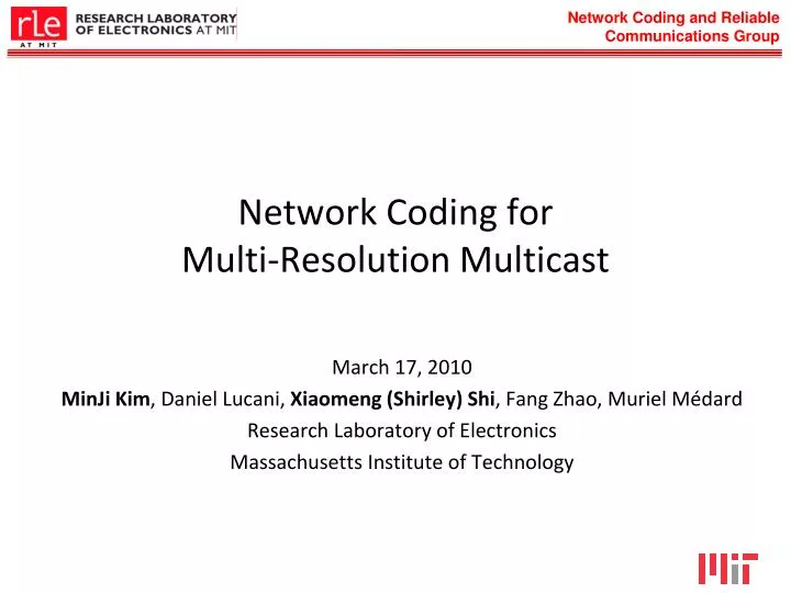network coding for multi resolution multicast