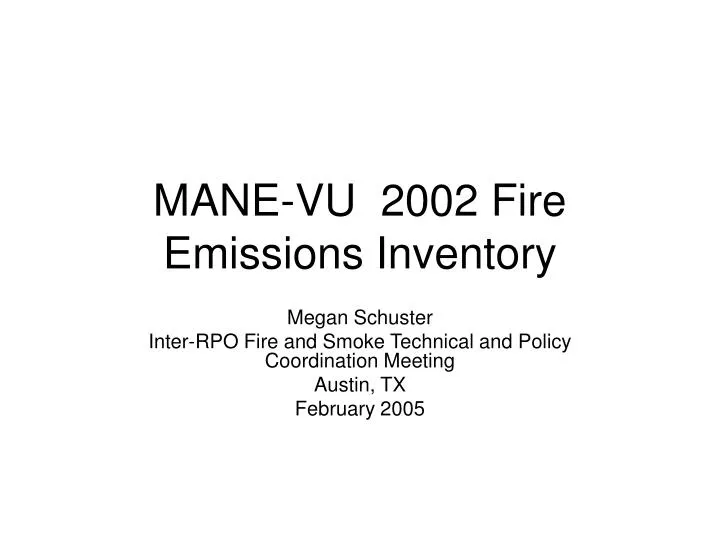 mane vu 2002 fire emissions inventory