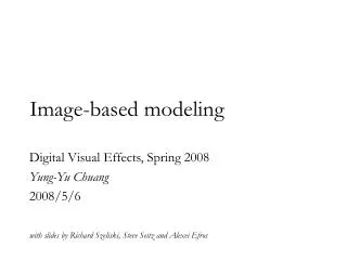 Image-based modeling