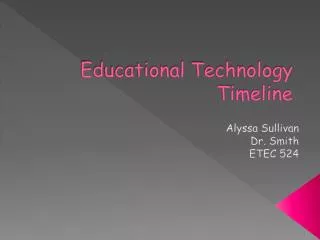 Educational Technology Timeline