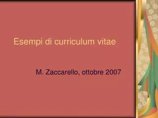 esempi di curriculum vitae