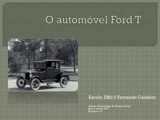 o autom vel ford t