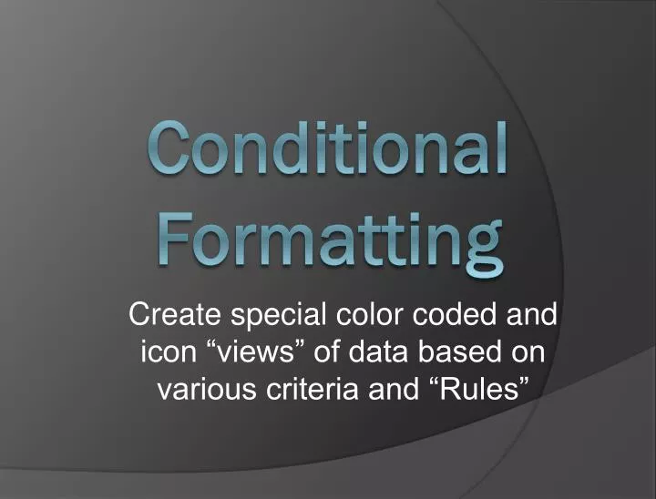 conditional formatting