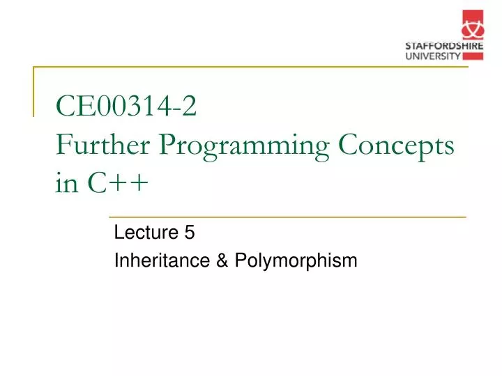 ce00314 2 further programming concepts in c