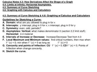 Calculus Notes 4.3: How Derivatives Affect the Shape of a Graph
