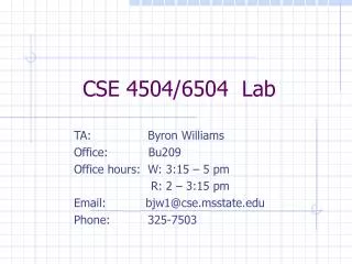 CSE 4504/6504 Lab