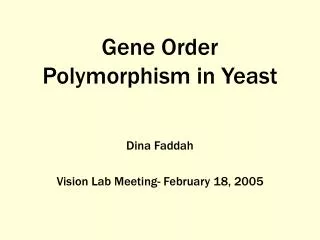 Gene Order Polymorphism in Yeast