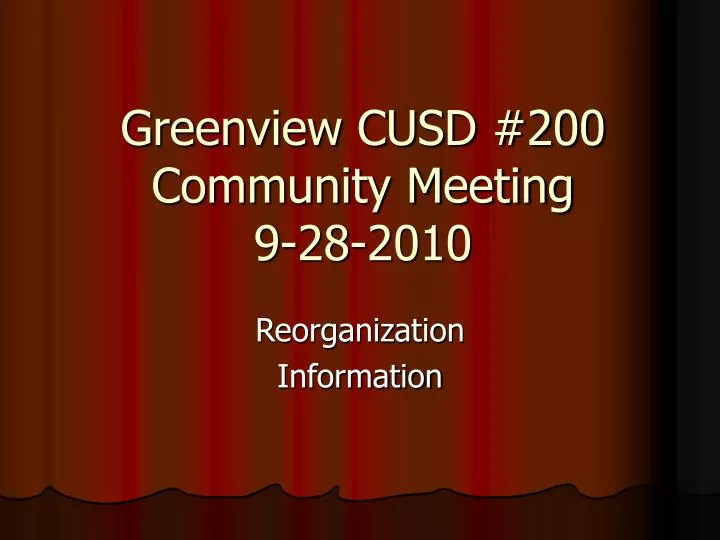 greenview cusd 200 community meeting 9 28 2010