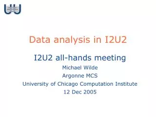 Data analysis in I2U2