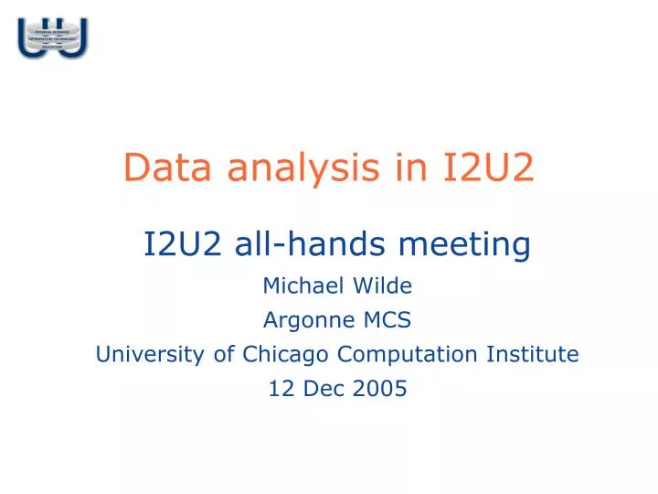 data analysis in i2u2