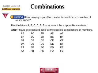 Combinations