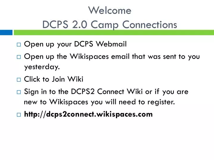 welcome dcps 2 0 camp connections