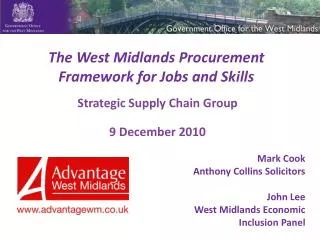 The West Midlands Procurement Framework for Jobs and Skills