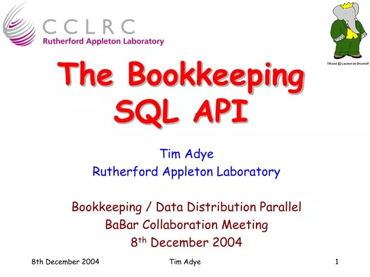 the bookkeeping sql api