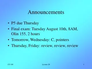 Announcements