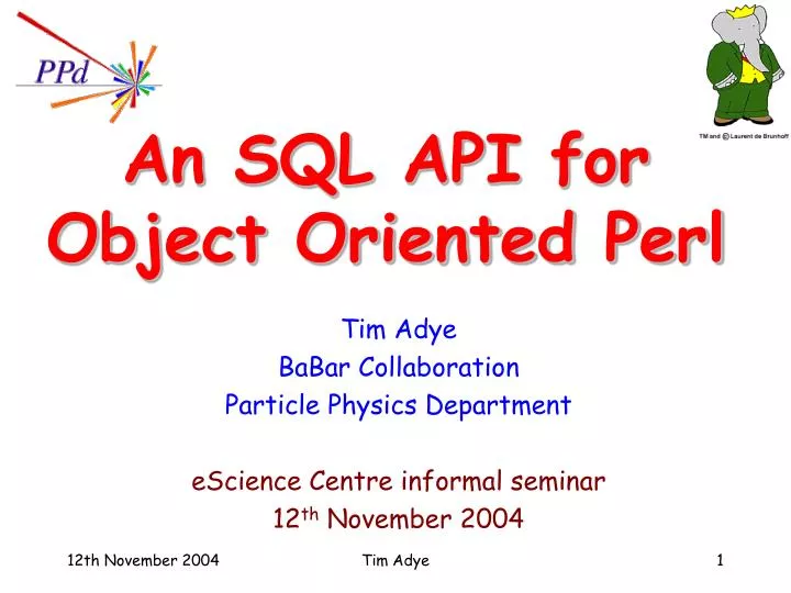 an sql api for object oriented perl