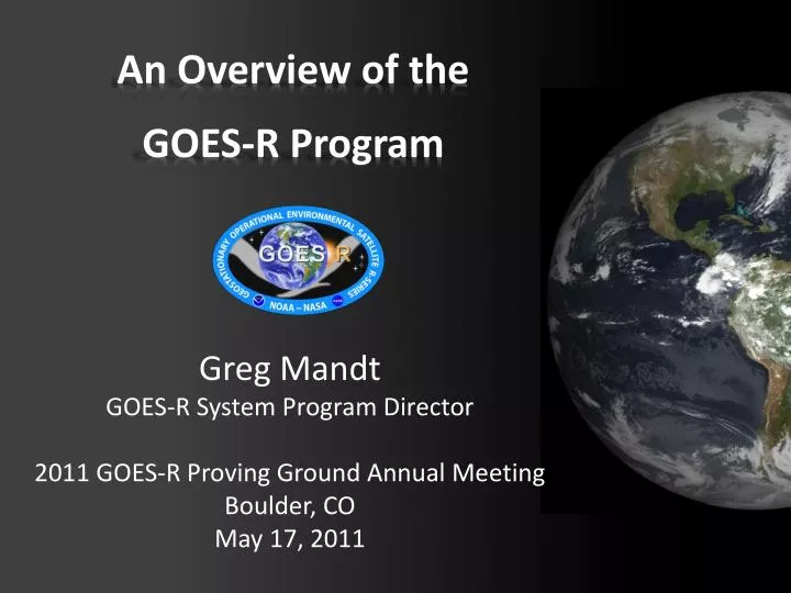 an overview of the goes r program