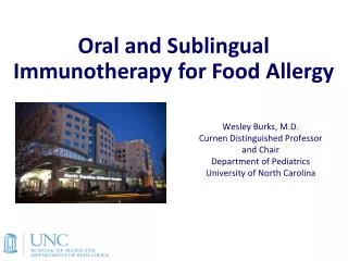 Oral and Sublingual Immunotherapy for Food Allergy
