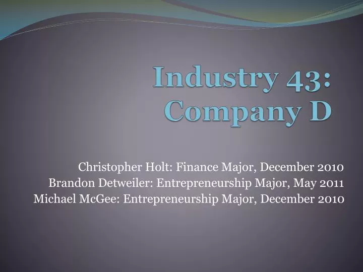 industry 43 company d