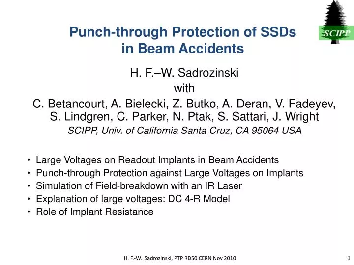 punch through protection of ssds in beam accidents