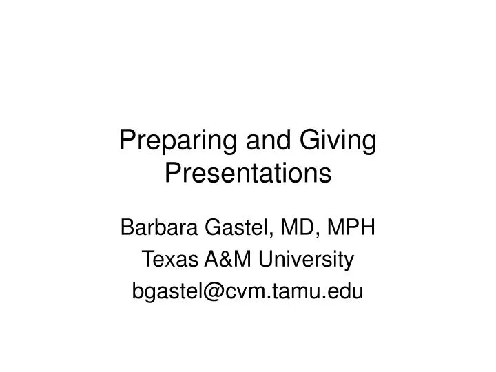 preparing and giving presentations