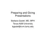 Preparing and Giving Presentations