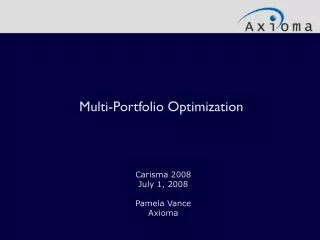 Multi-Portfolio Optimization