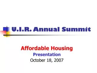 U.I.R. Annual Summit