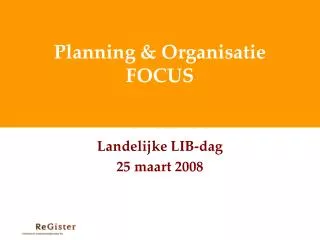 planning organisatie focus