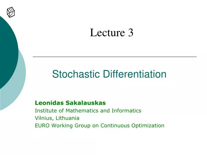 stochastic differentiation