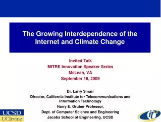 The Growing Interdependence of the Internet and Climate Change