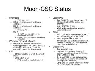 Muon-CSC Status