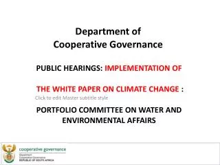 Department of Cooperative Governance